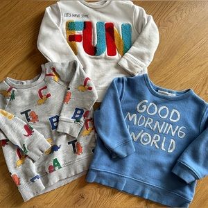 Bundle of three 9-12 months sweatshirts